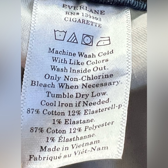 29 (6-8)👖Like New Everlane High Rise Slim Straight Cigarette Ankle Blue Jean 29 - Picture 11 of 17